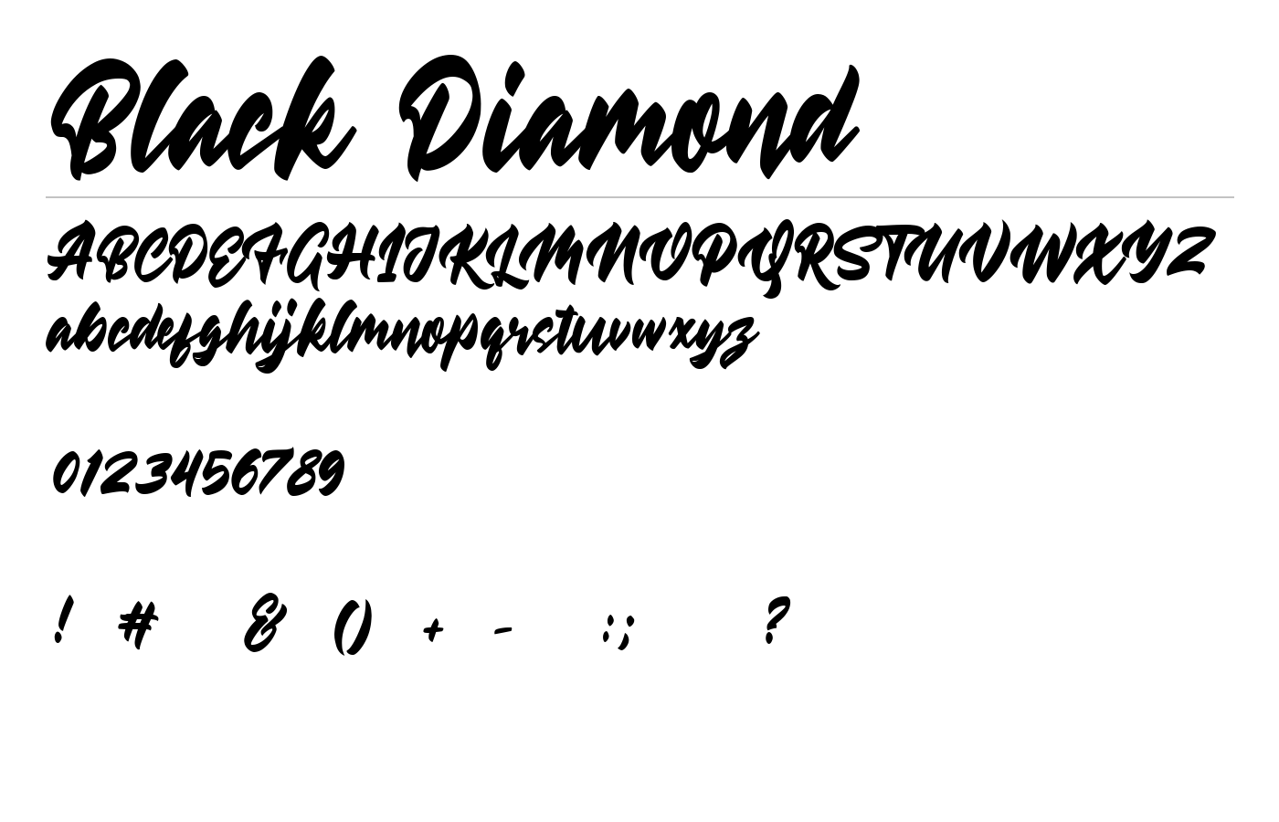 Black Diamond Font preview