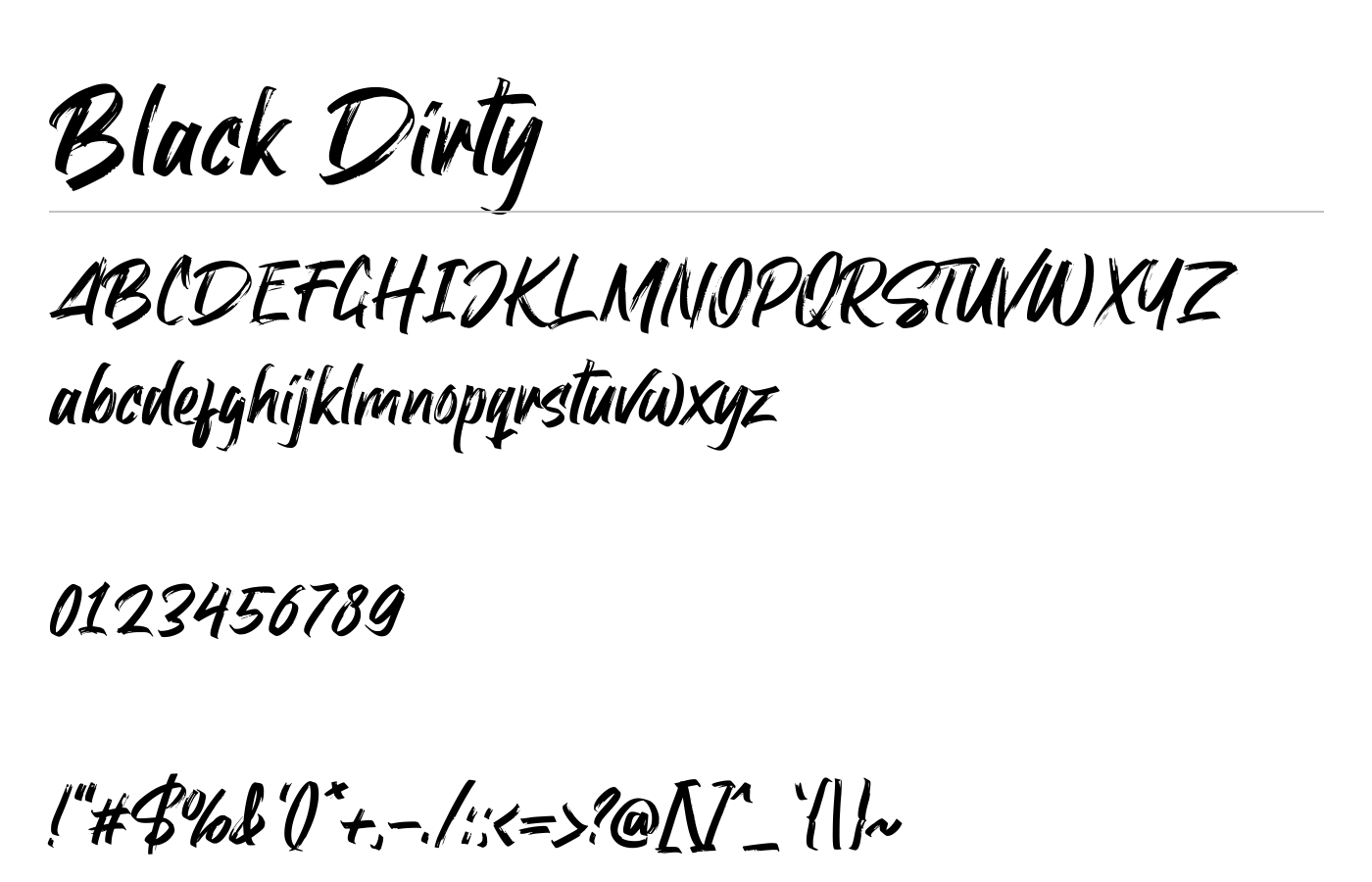 Black Dirty Font preview