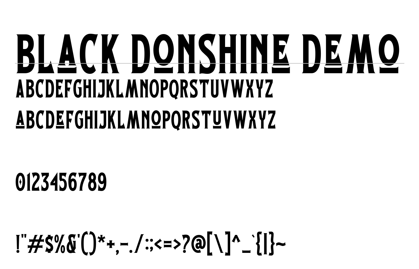 Black Donshine Demo Font preview
