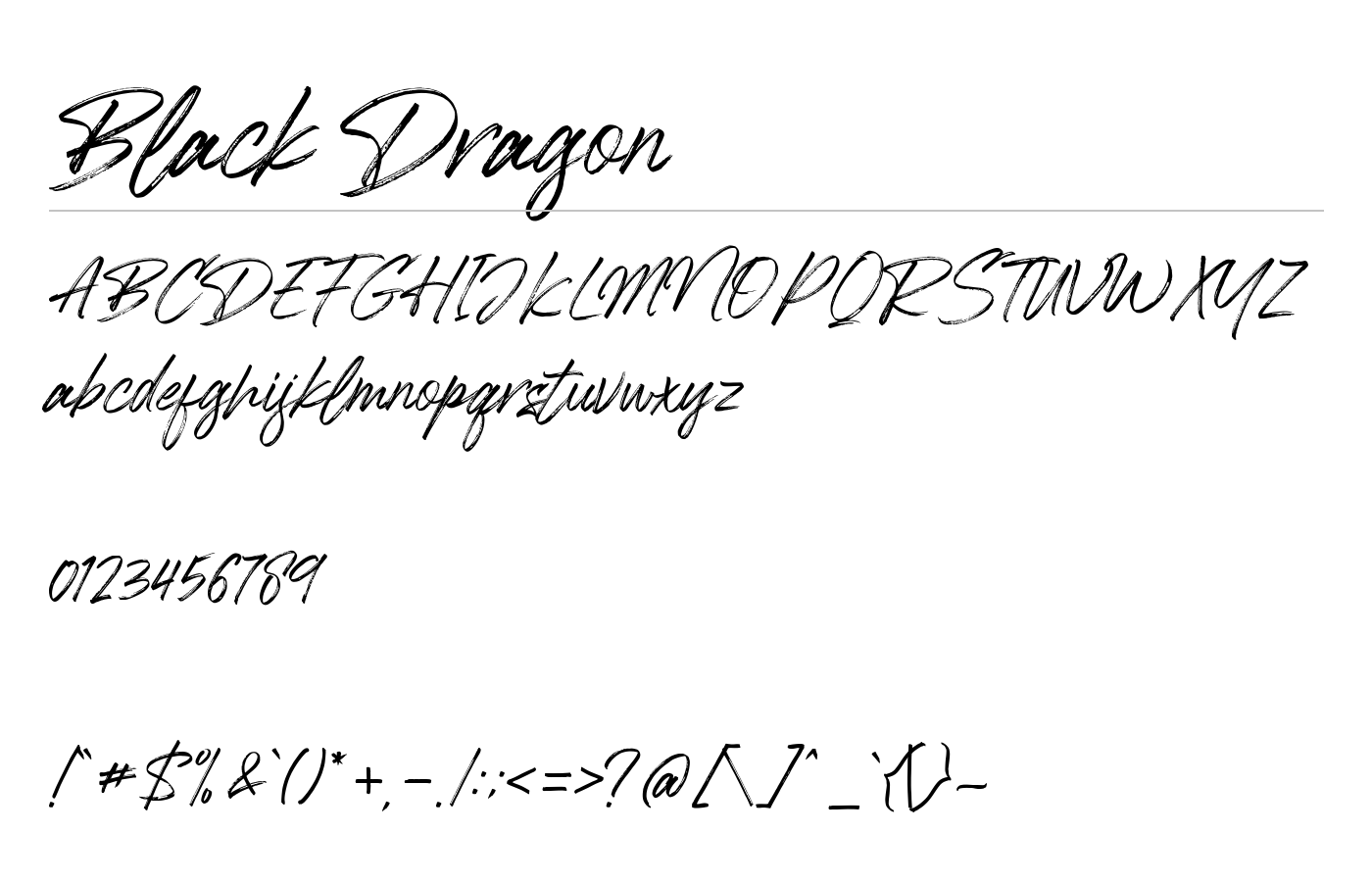Black Dragon Font preview