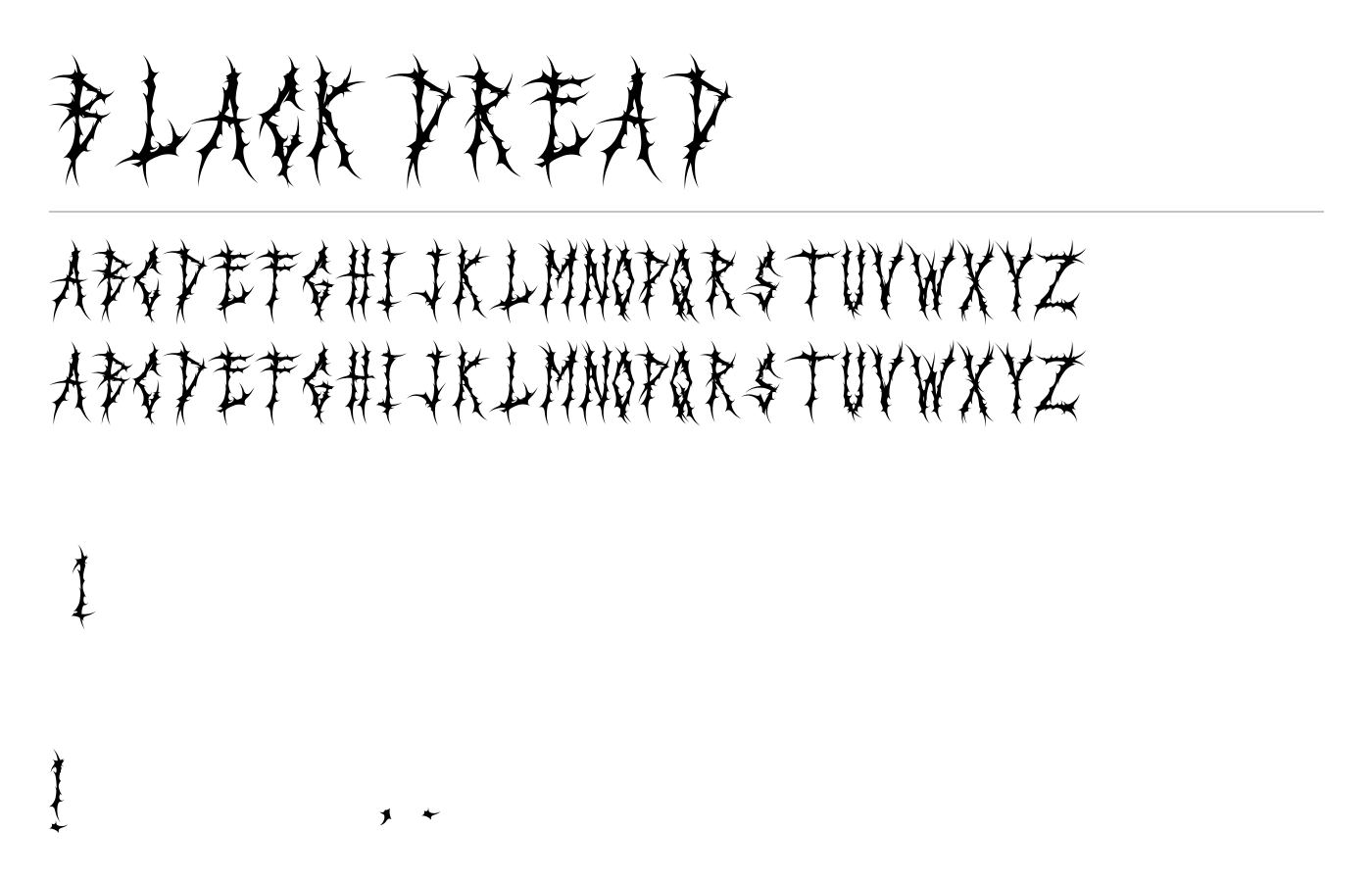 Black Dread Font preview