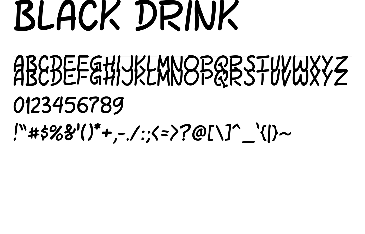 BLACK DRINK Font preview
