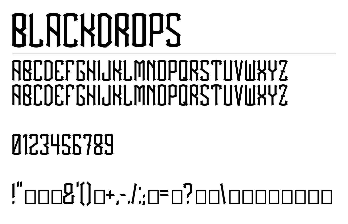BlackDrops Font preview