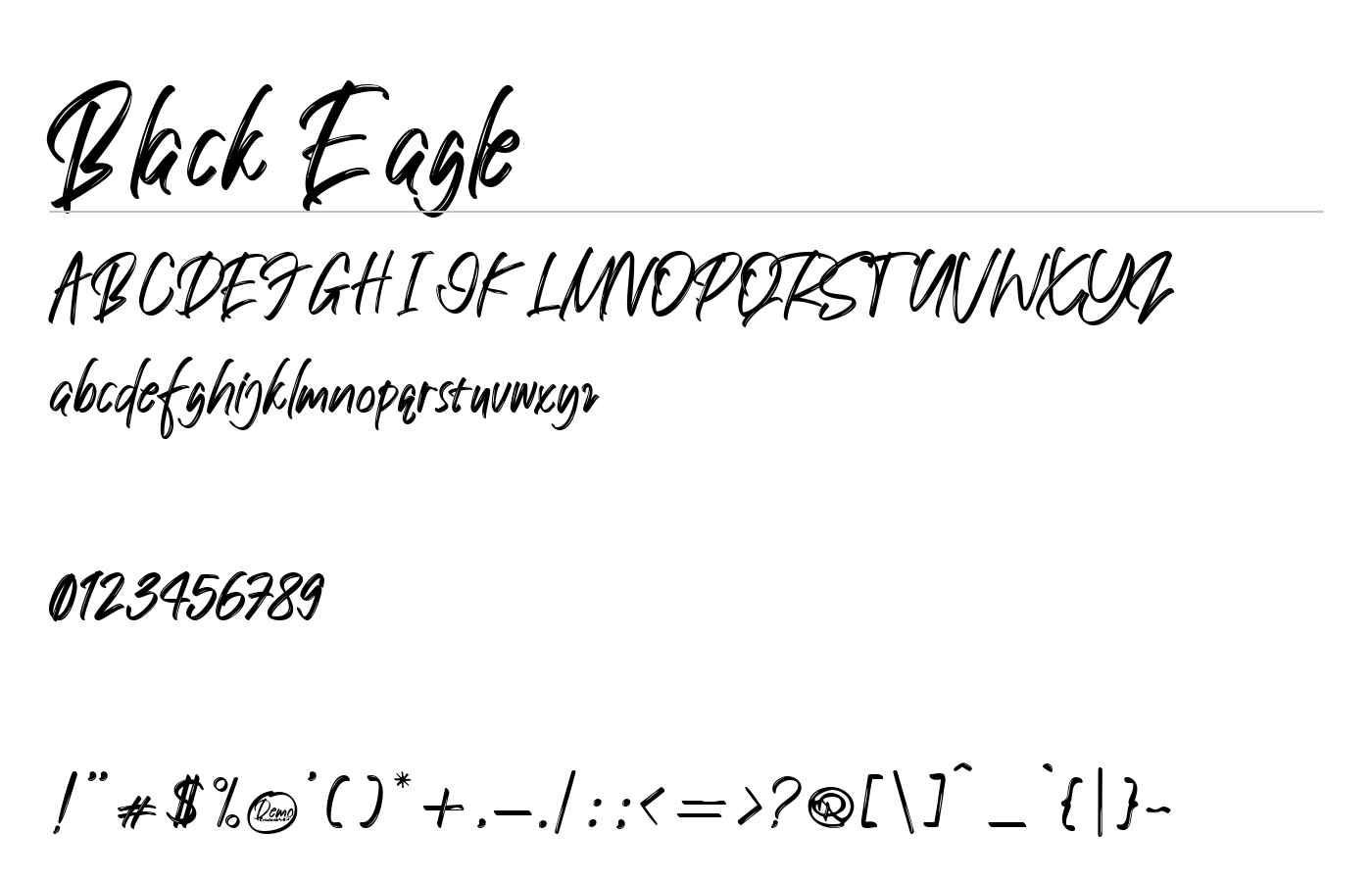Black Eagle Font preview
