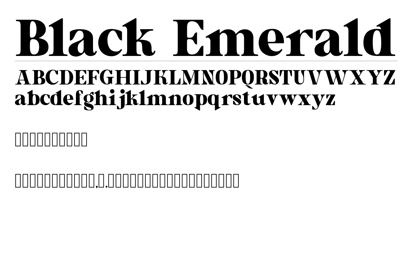 Black Emerald Font preview