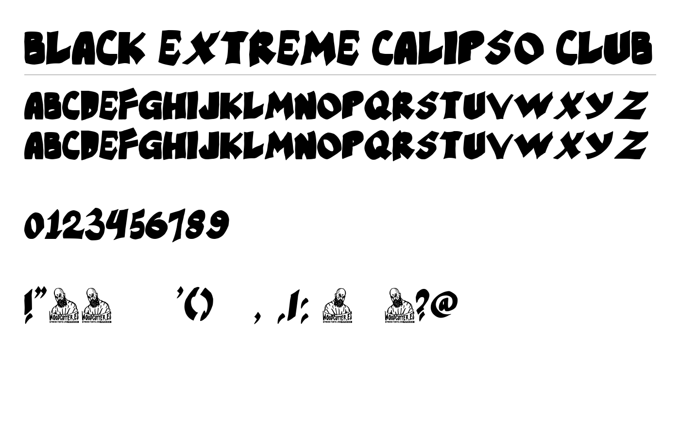Black Extreme Calipso Club Font preview
