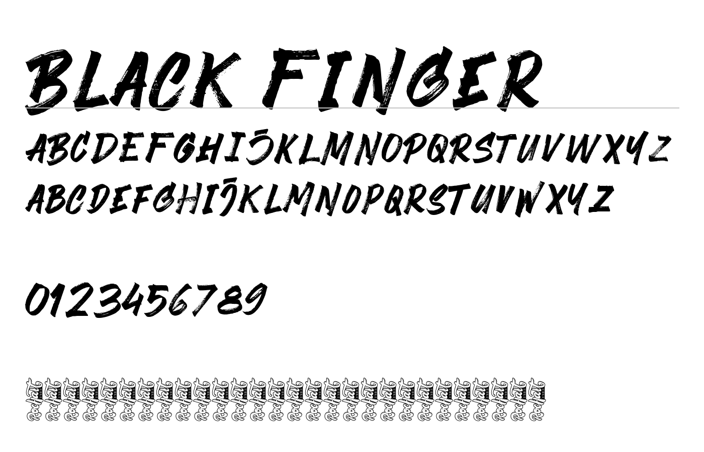 Black Finger Font preview