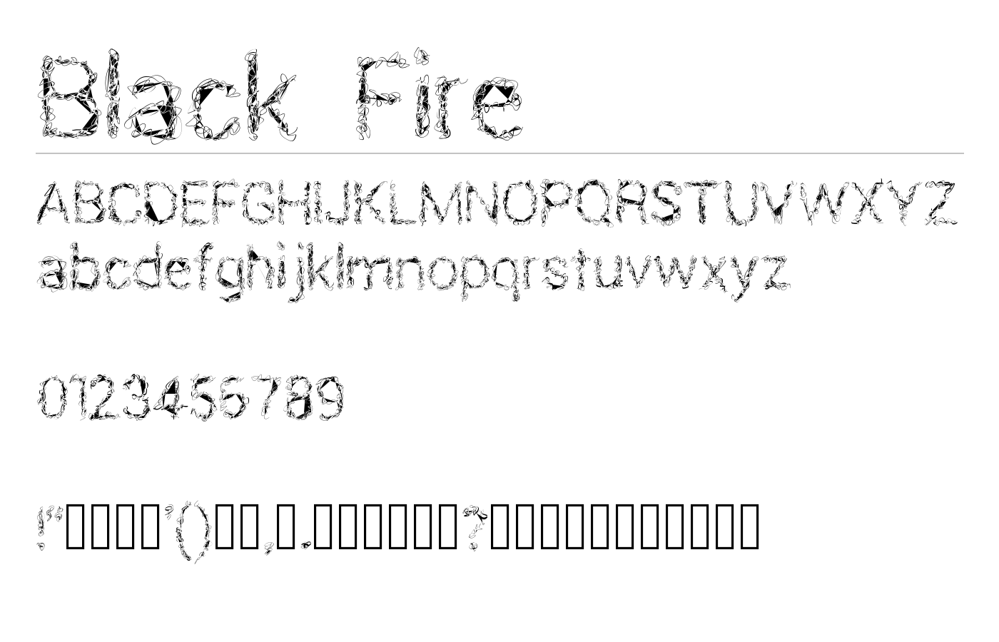 Black Fire Font preview