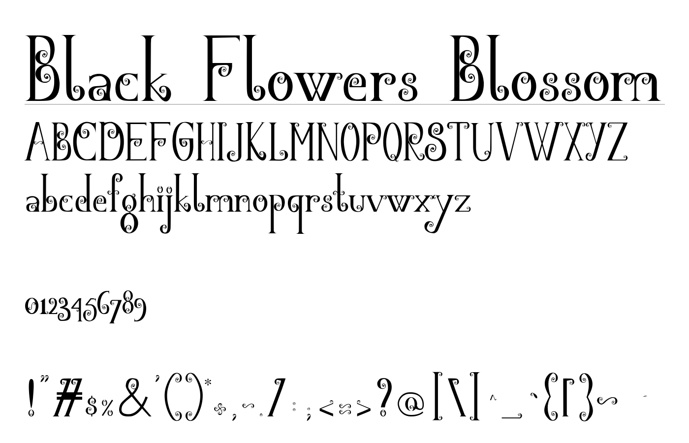 Black Flowers Blossom Font preview