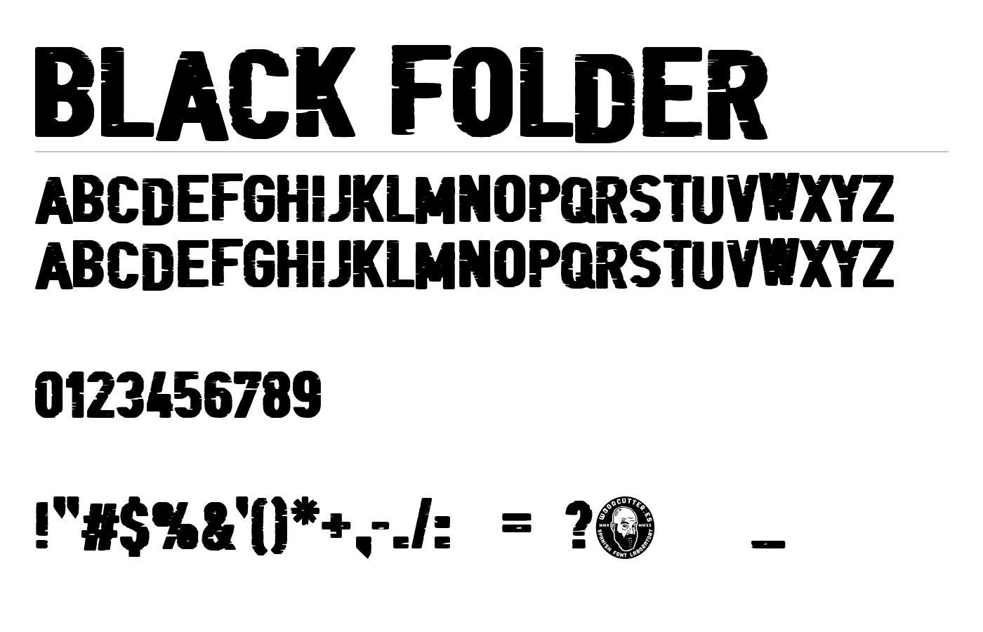 Black Folder Font preview
