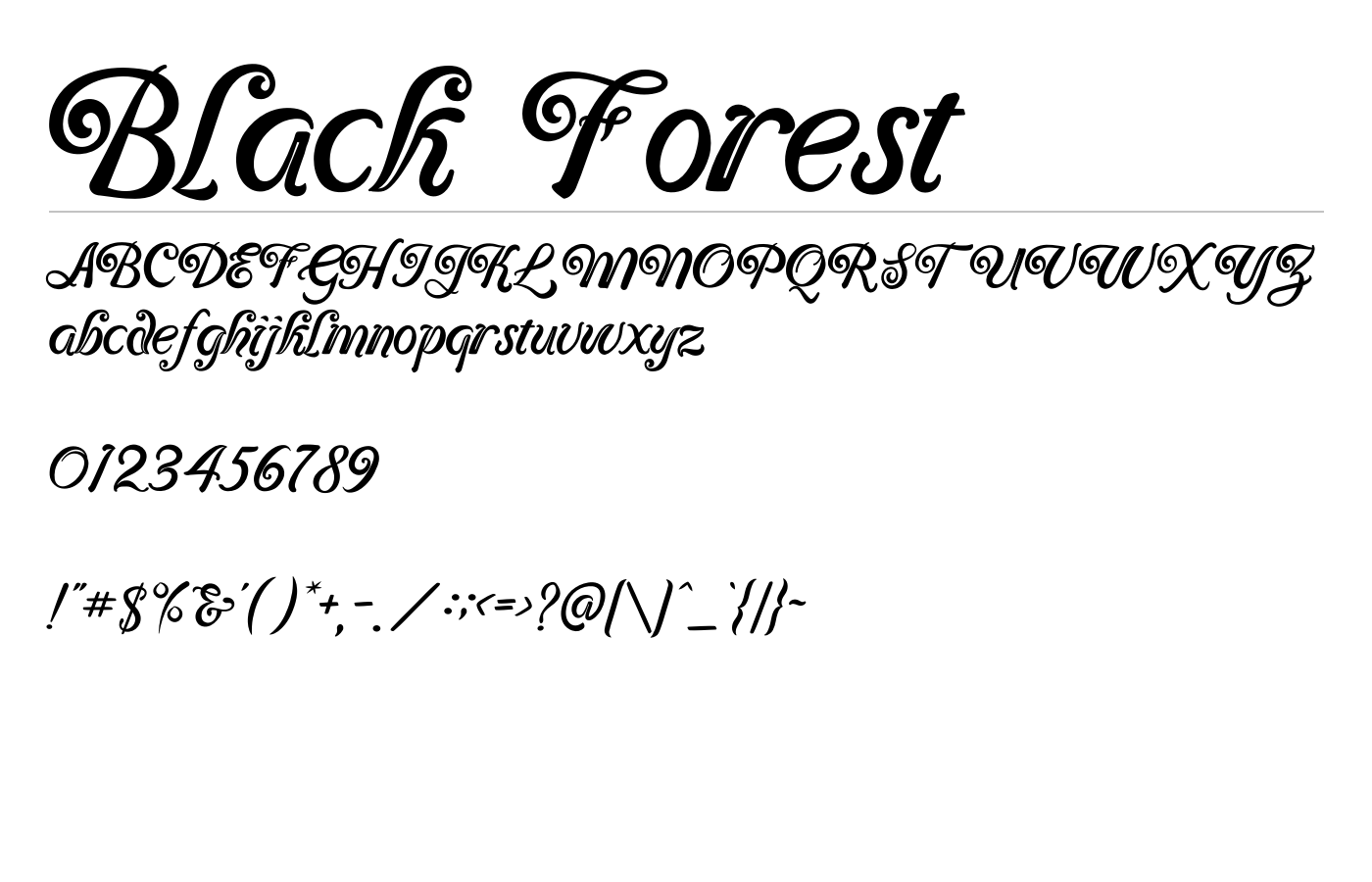 Black Forest Font preview