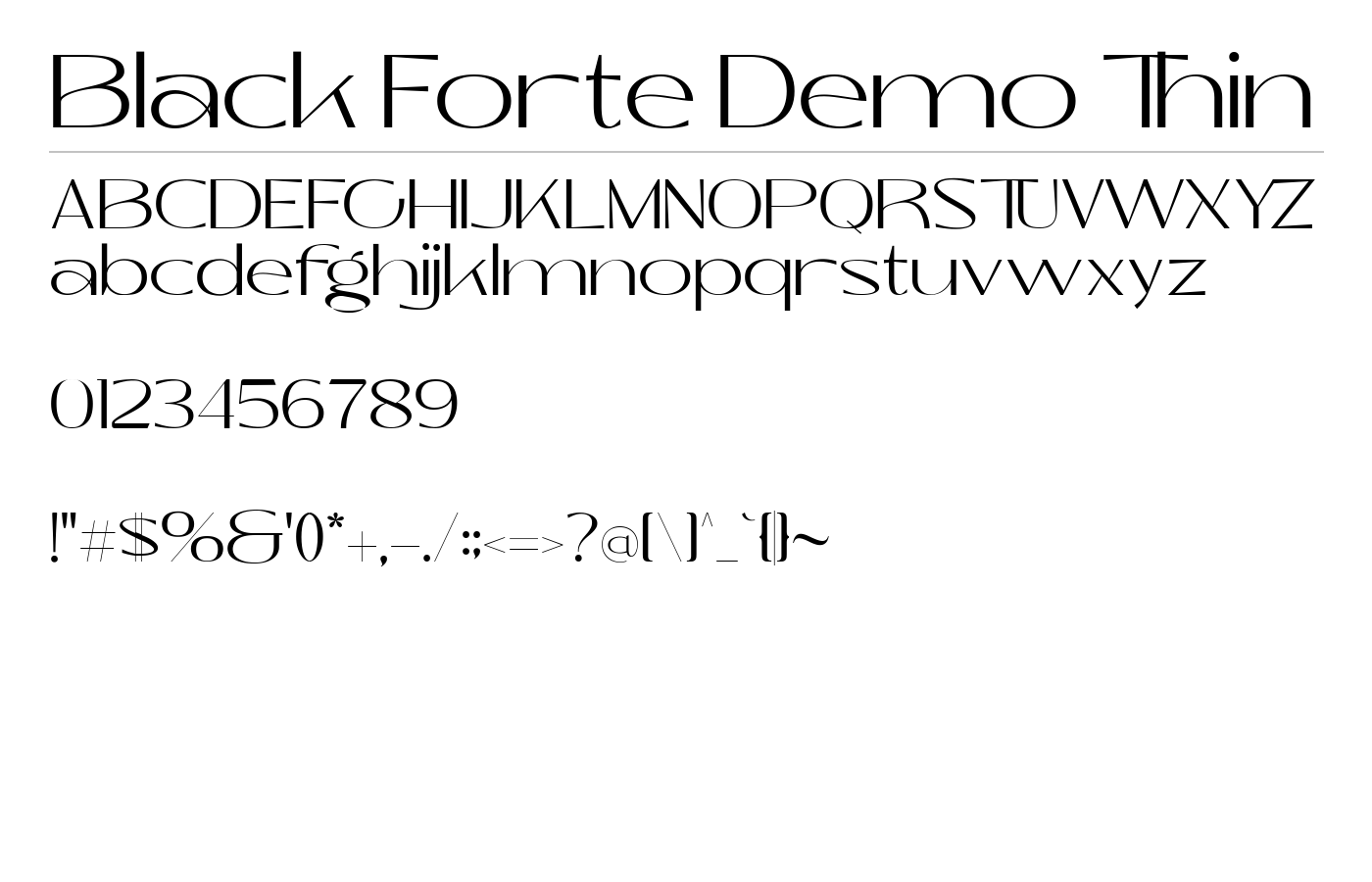 Black Forte Demo Font preview