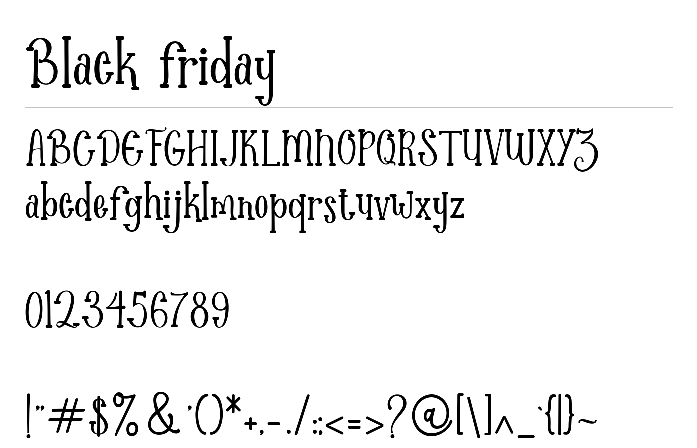 Black friday Font preview