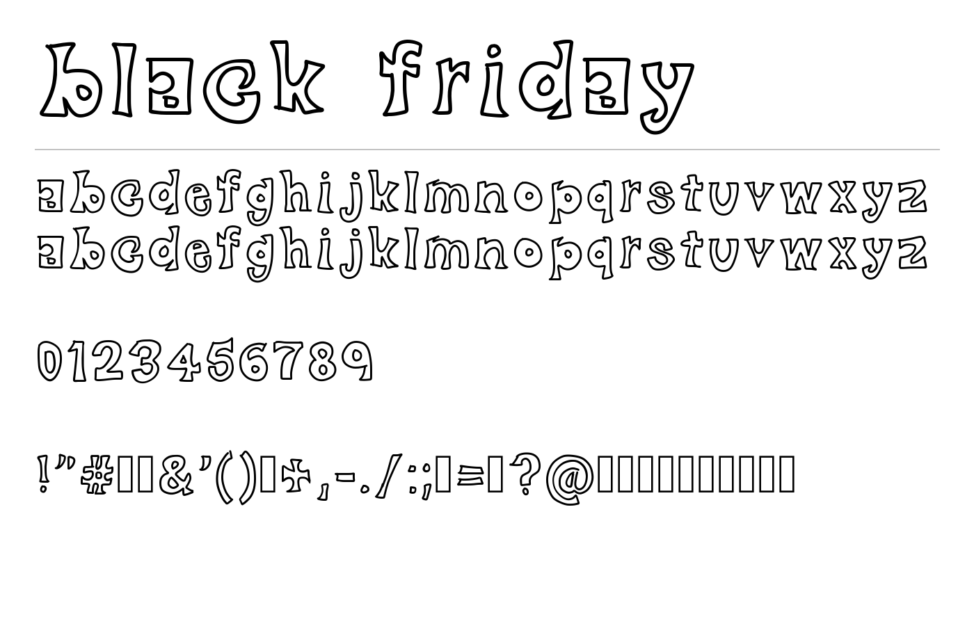 black friday Font preview