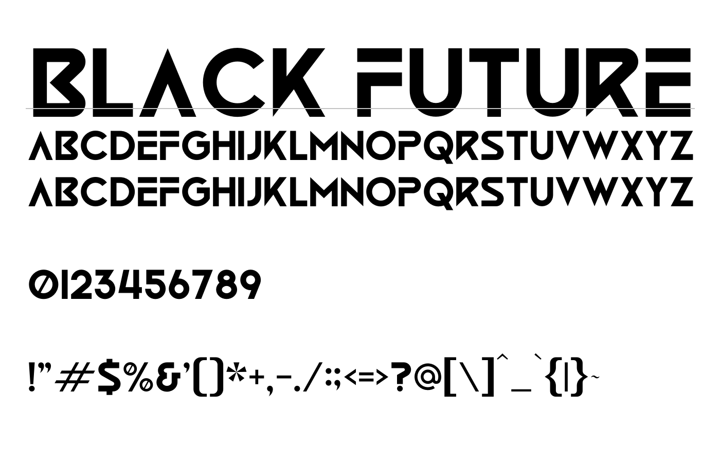 Black Future Font preview