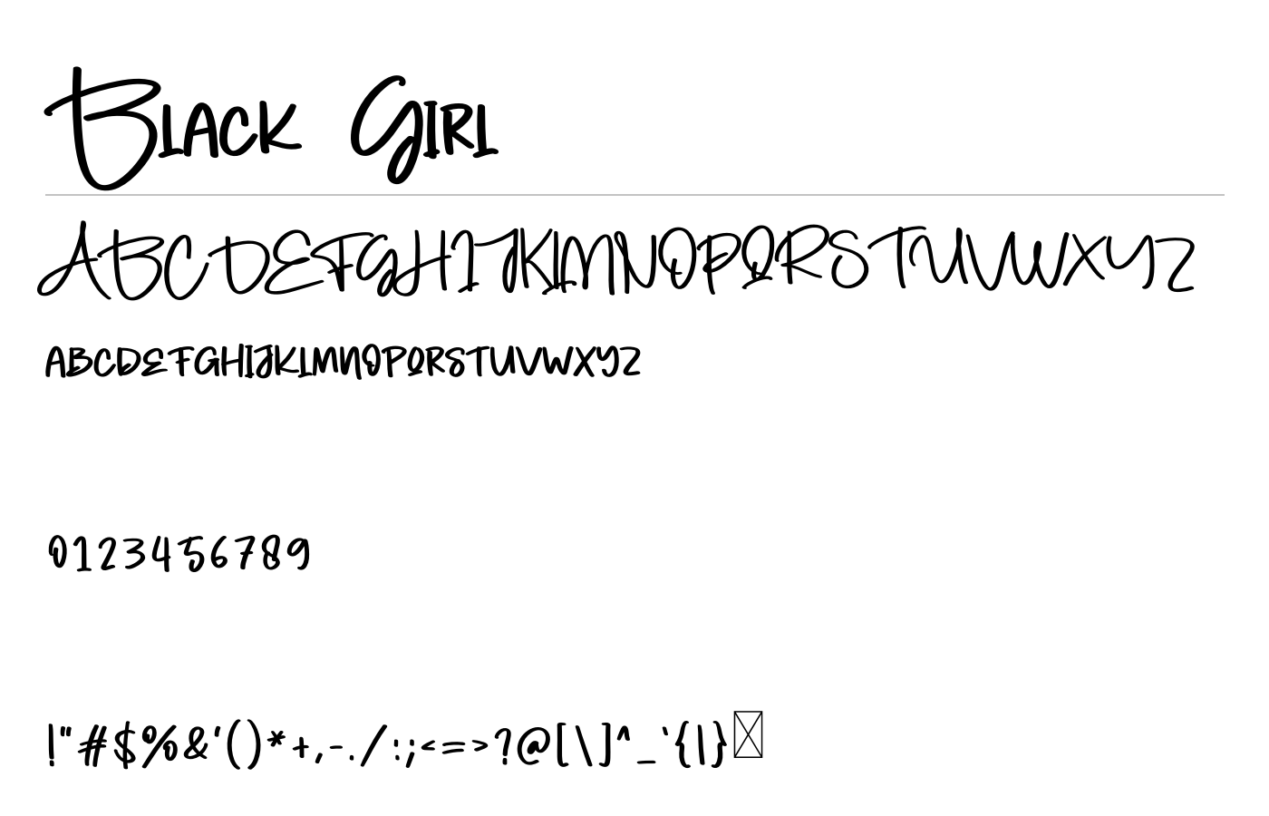 Black Girl Font preview