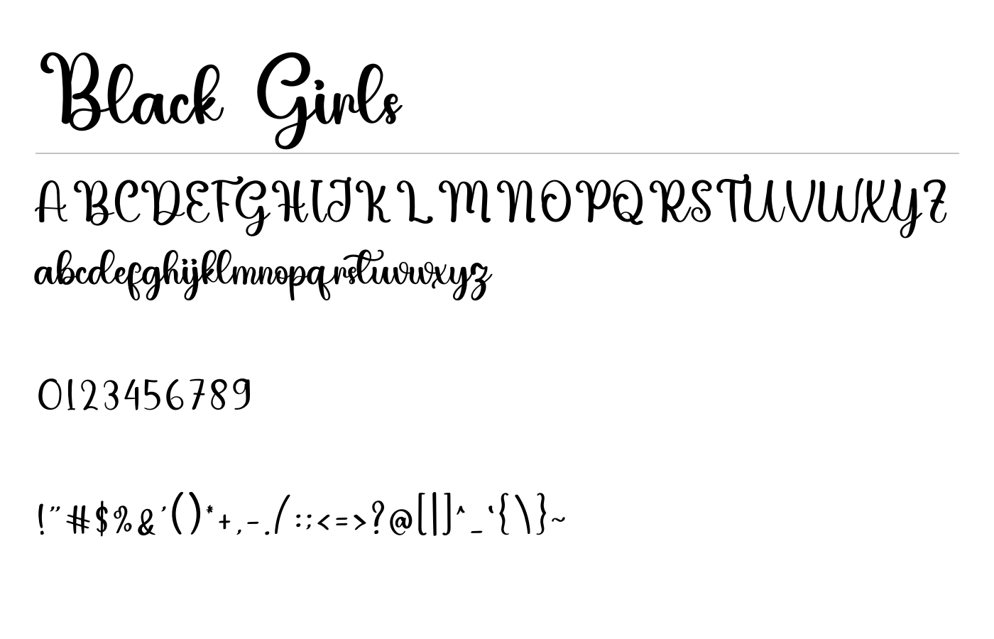 Black Girls Font preview