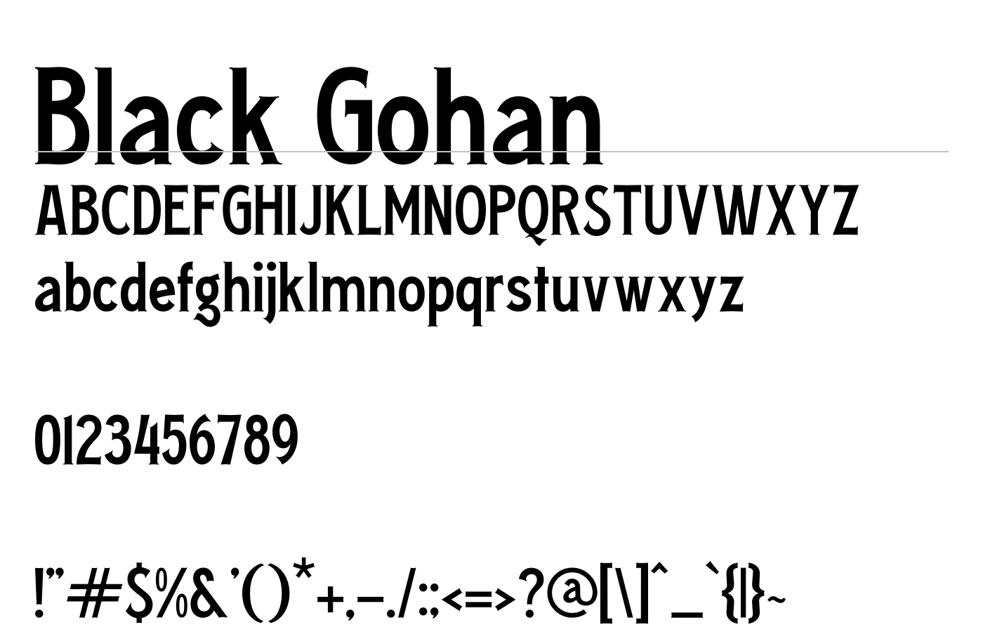 Black Gohan Font preview