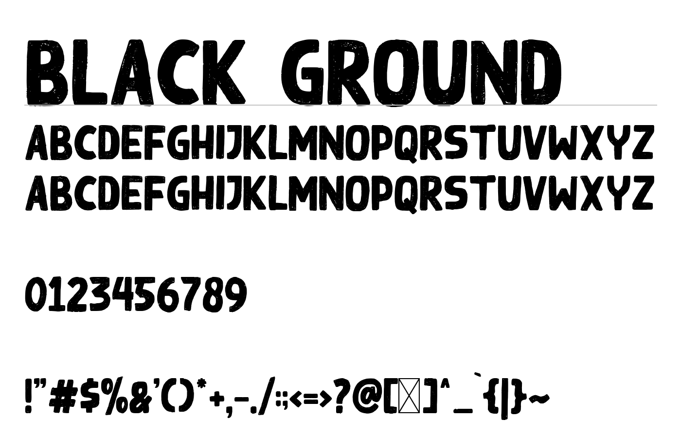 Black Ground Font preview