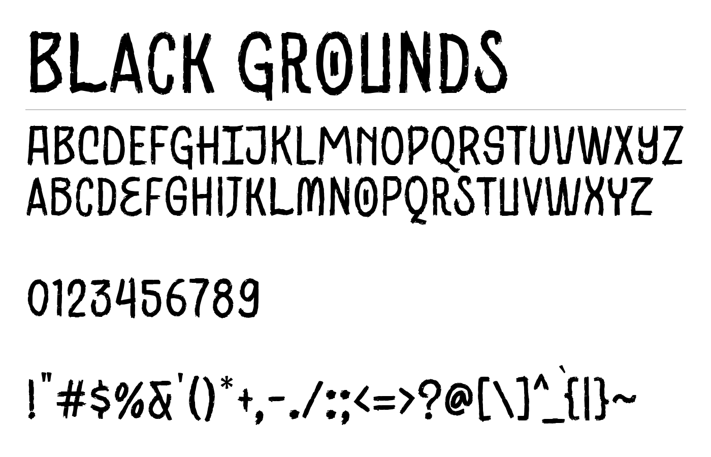 Black Grounds Font preview