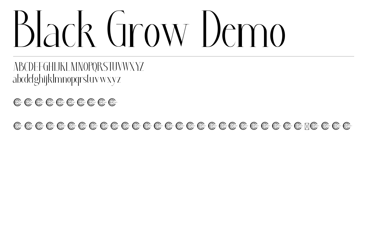 Black Grow Demo Font preview