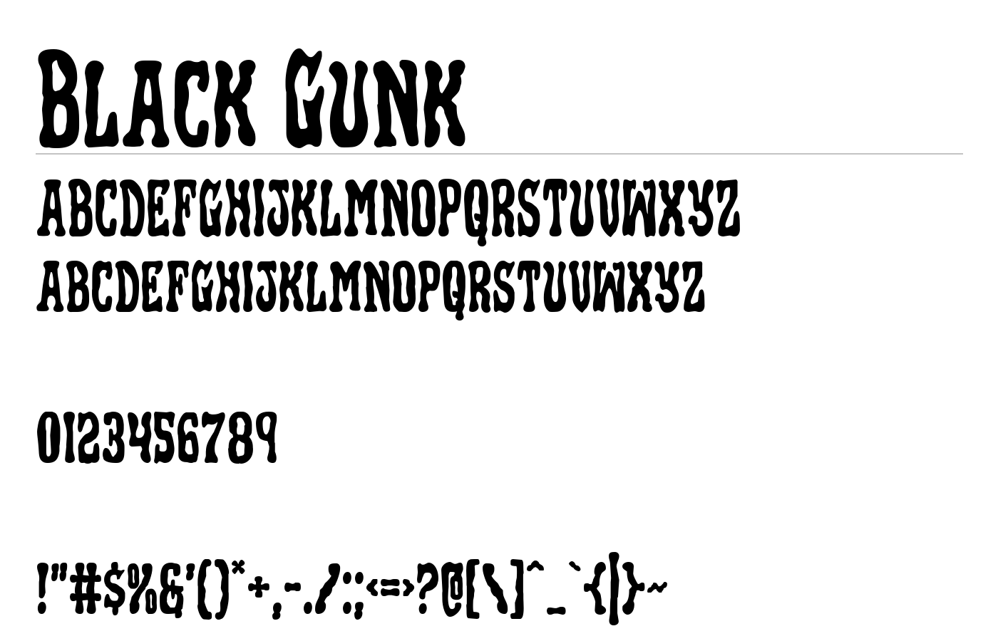 Black Gunk Font preview