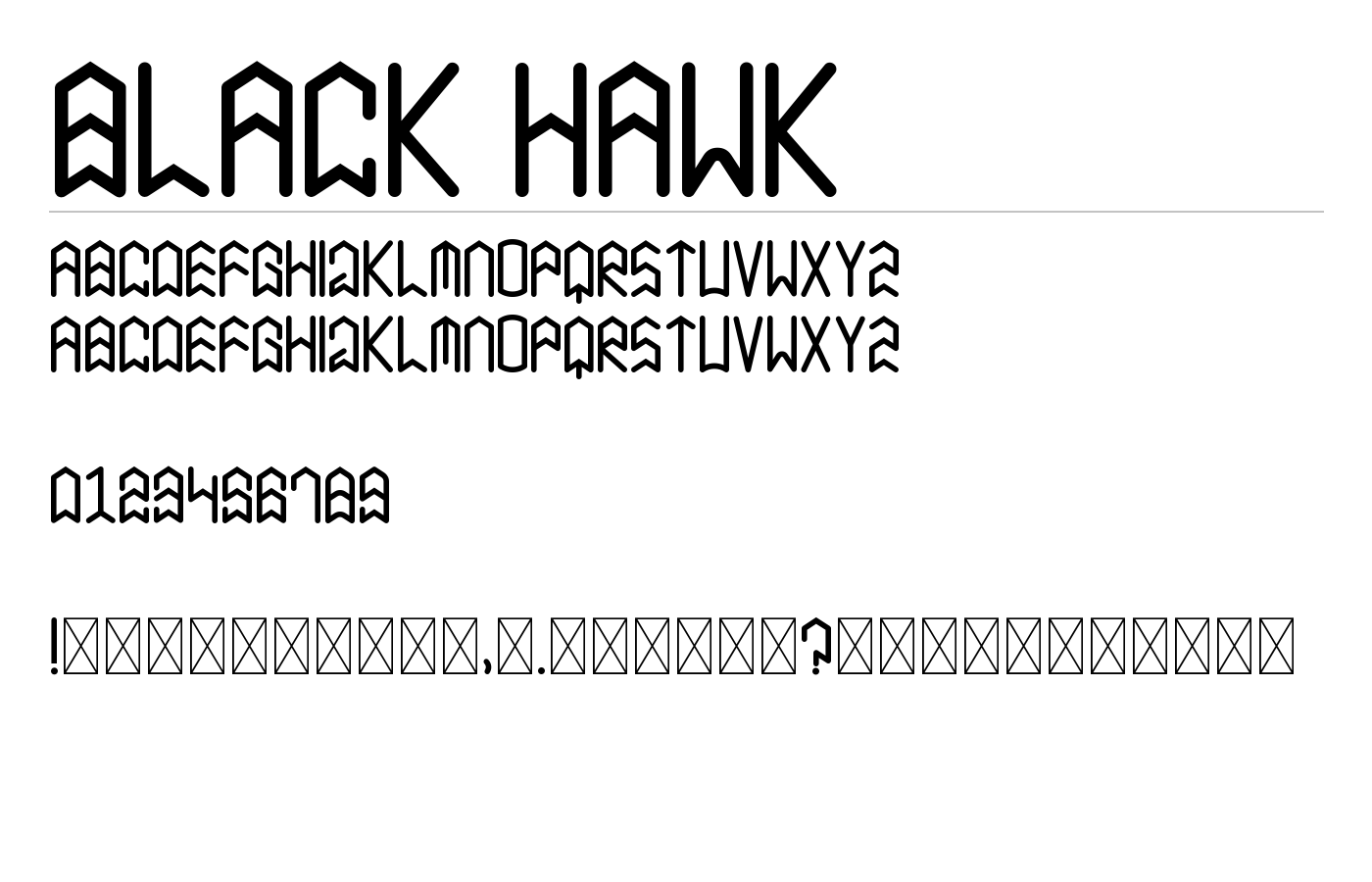 Black Hawk Font preview