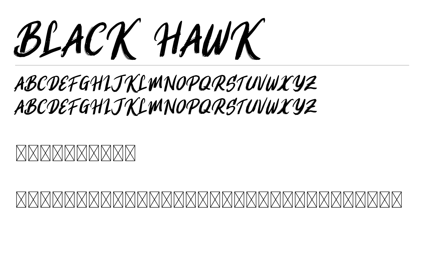 Black Hawk Font preview