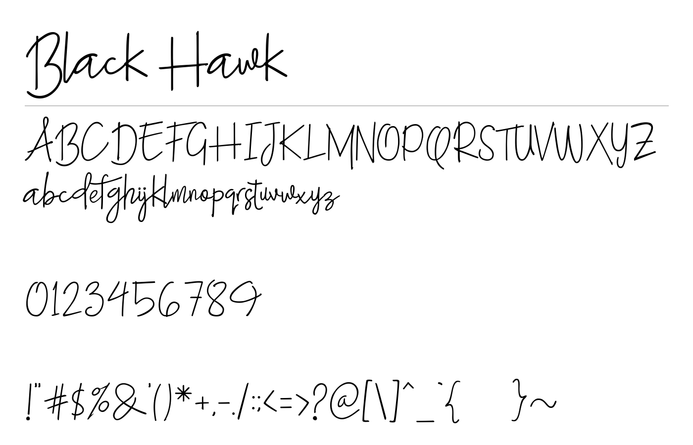Black Hawk Font preview