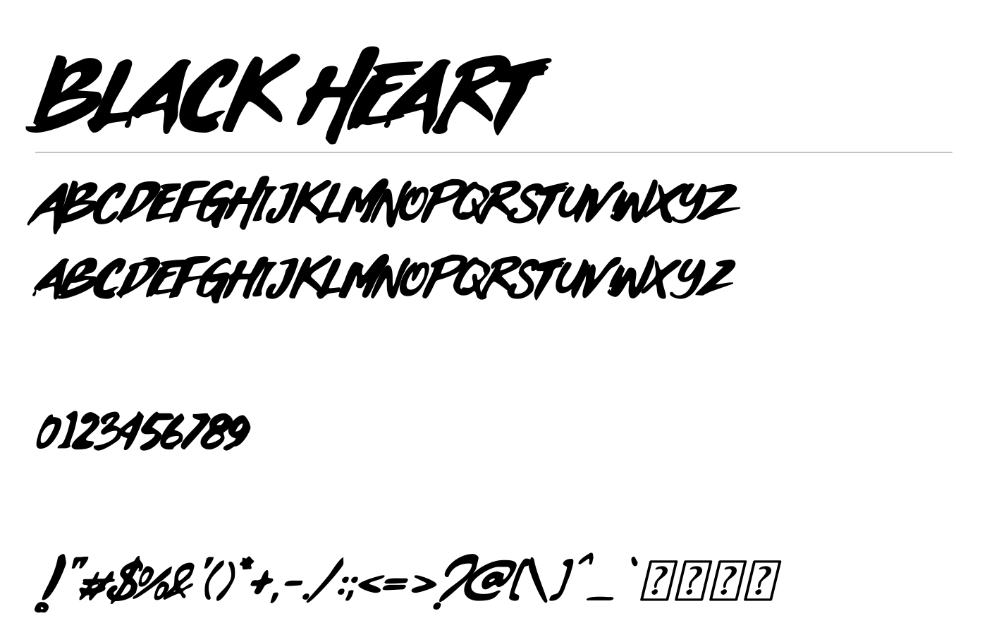 Black Heart Font preview