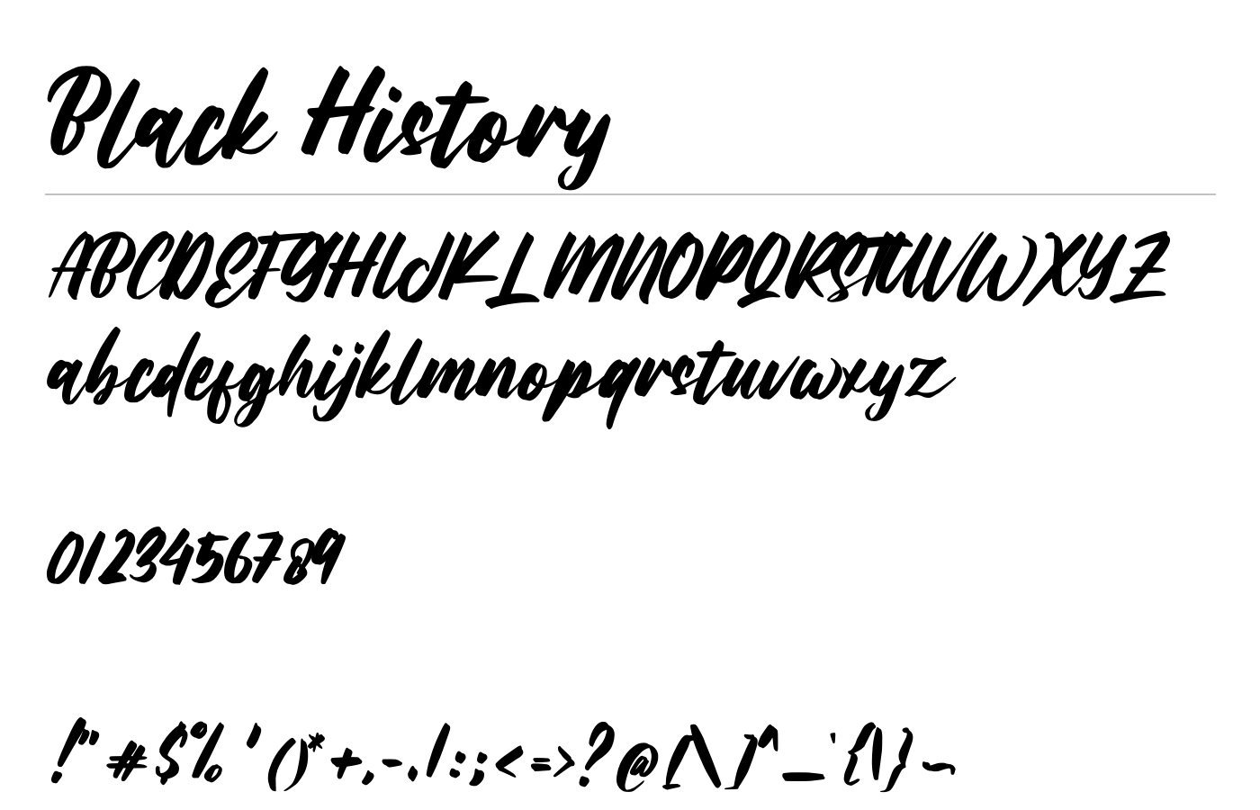 Black History Font preview