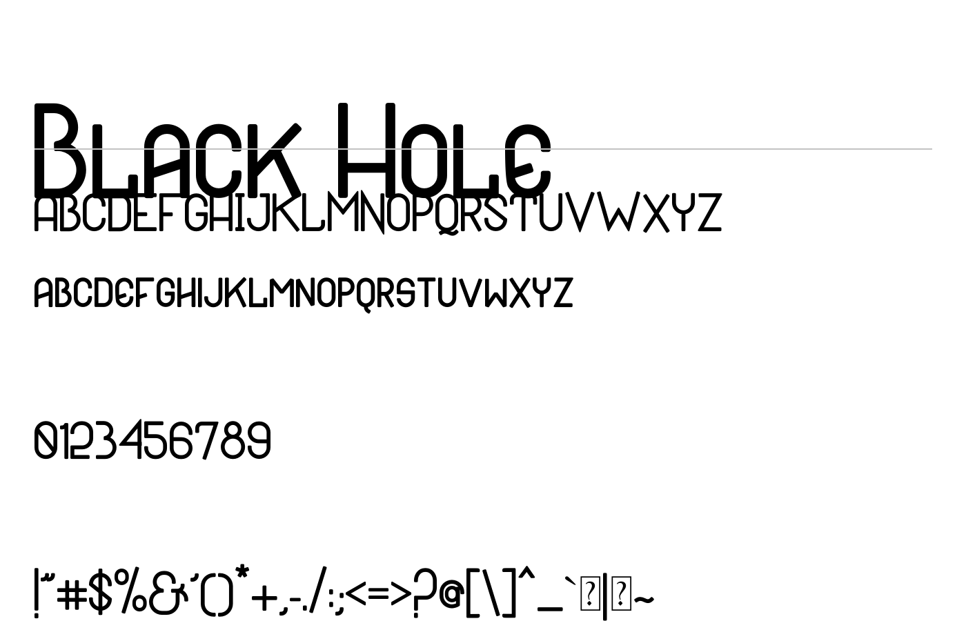 Black Hole Font preview