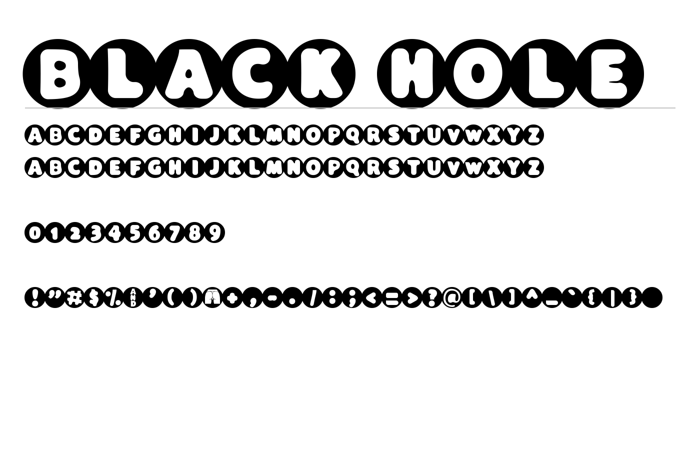 Black Hole Font preview