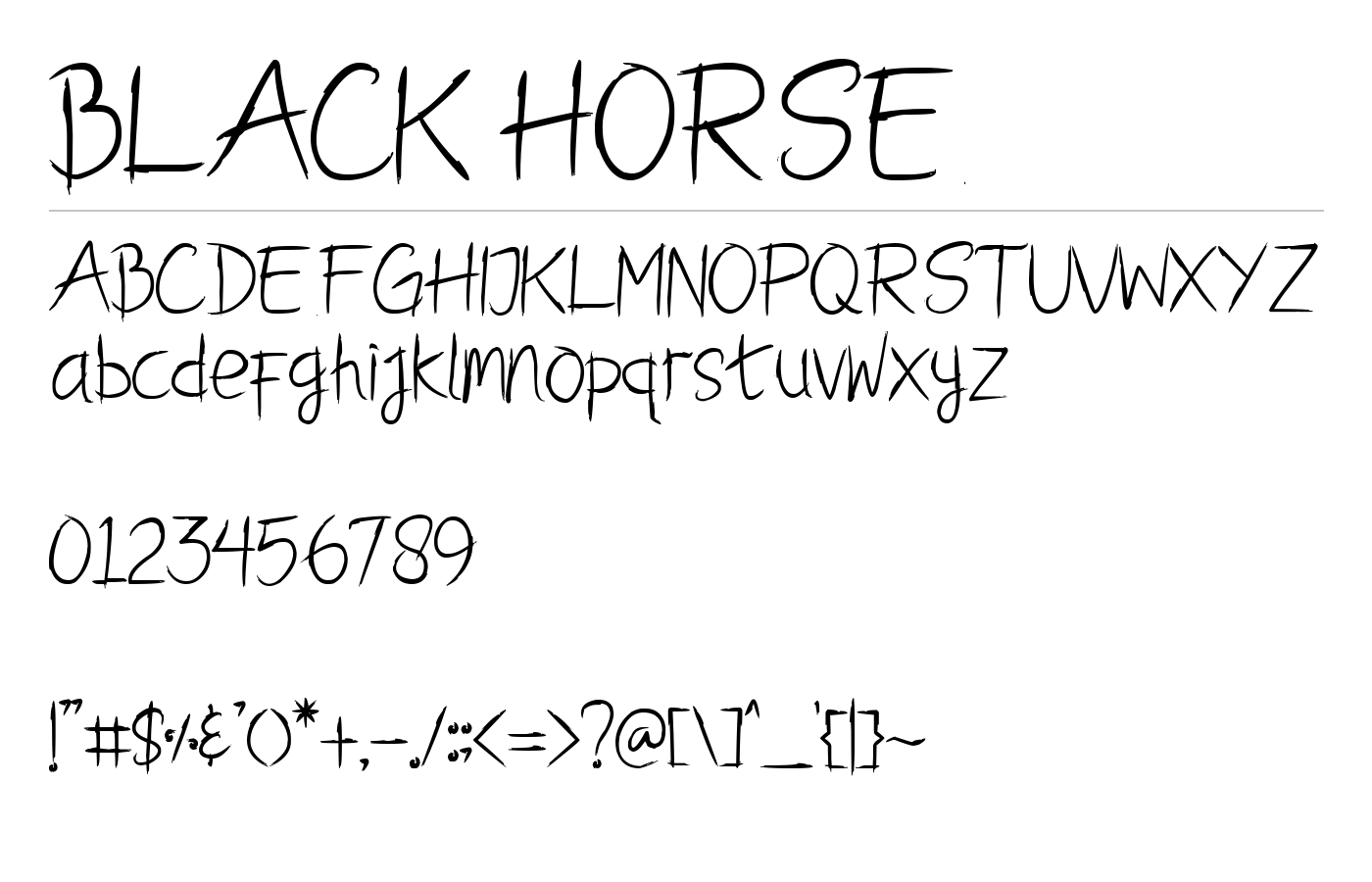 BLACK HORSE Font preview