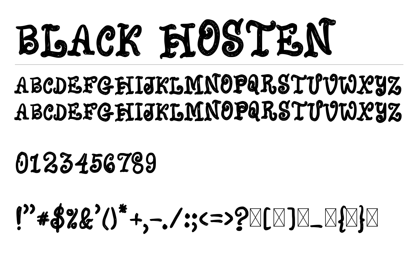 Black Hosten Font preview