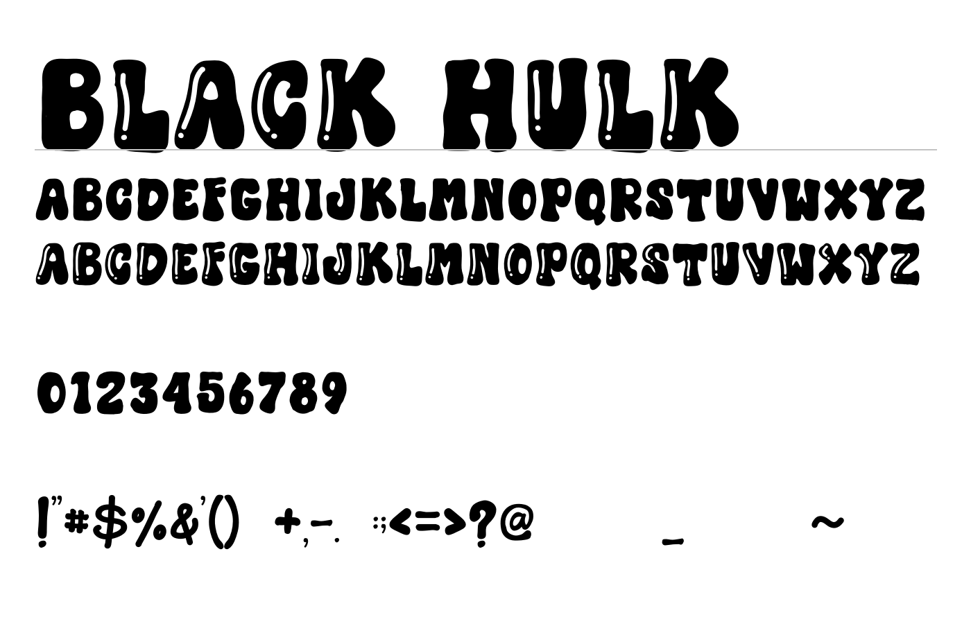 Black Hulk Font preview