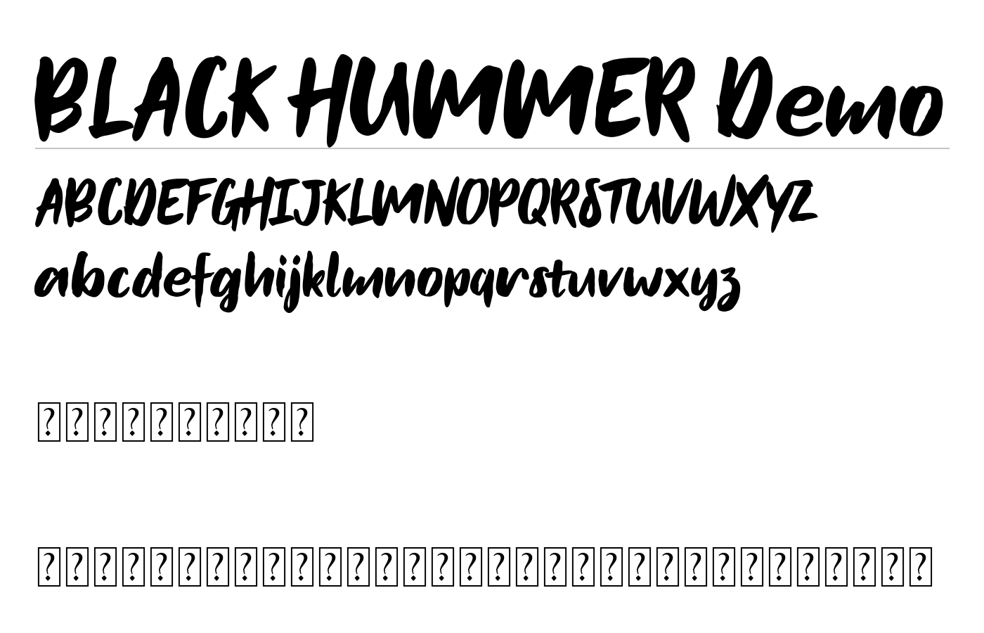 BLACK HUMMER Demo Font preview