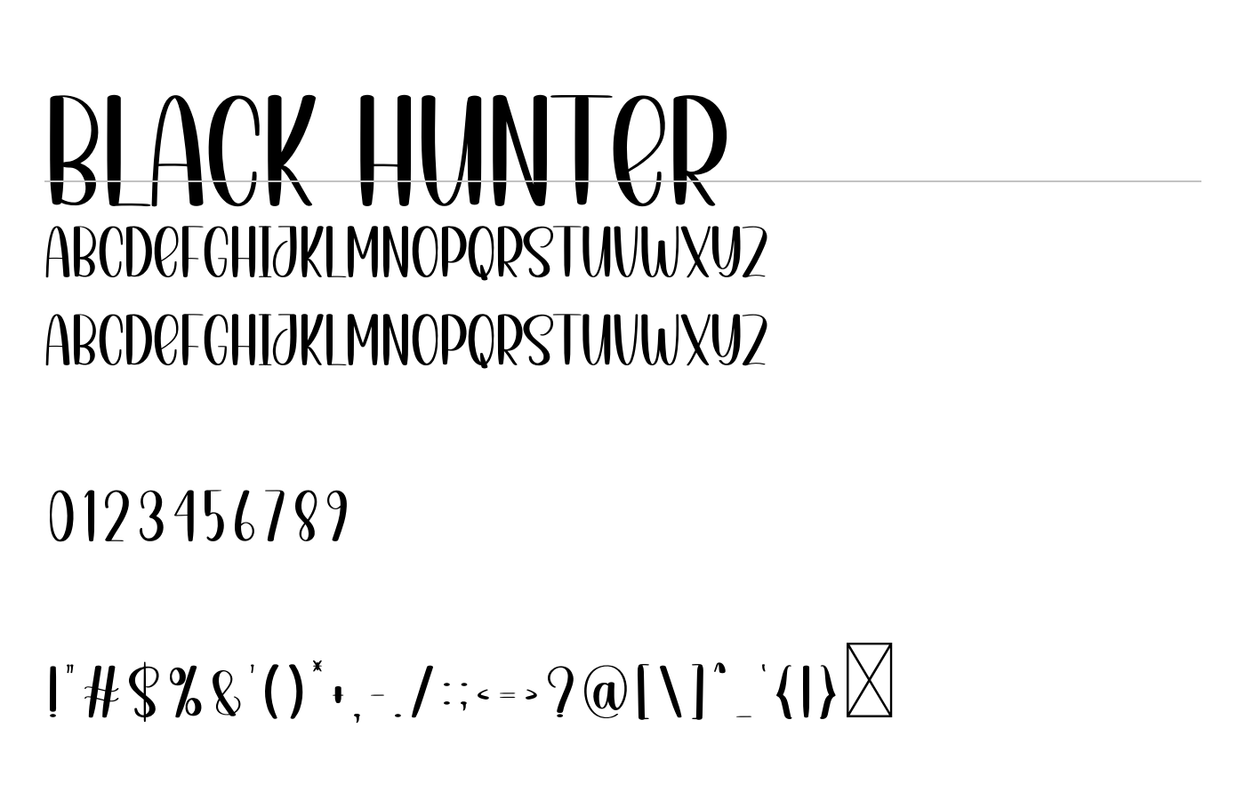 Black Hunter Font preview