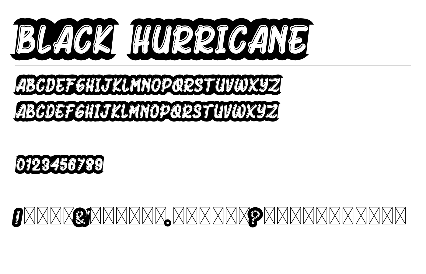 Black Hurricane Font preview