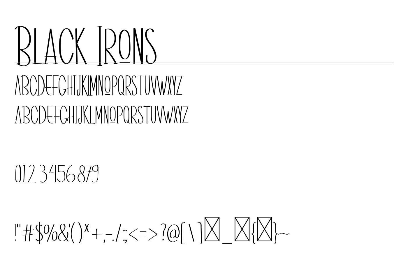 Black Irons Font preview