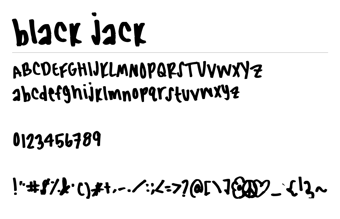 black jack Font preview