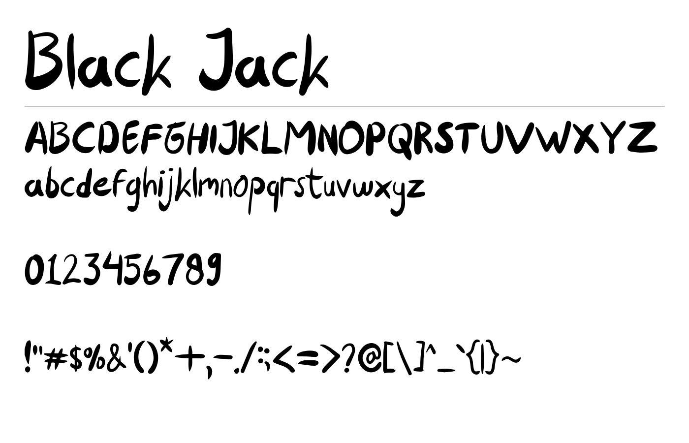 Black Jack Font preview