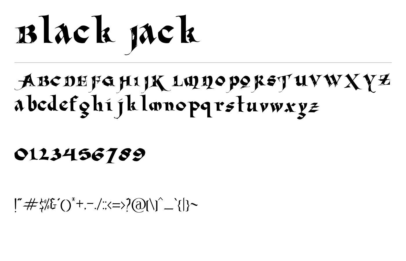 Black Jack Font preview
