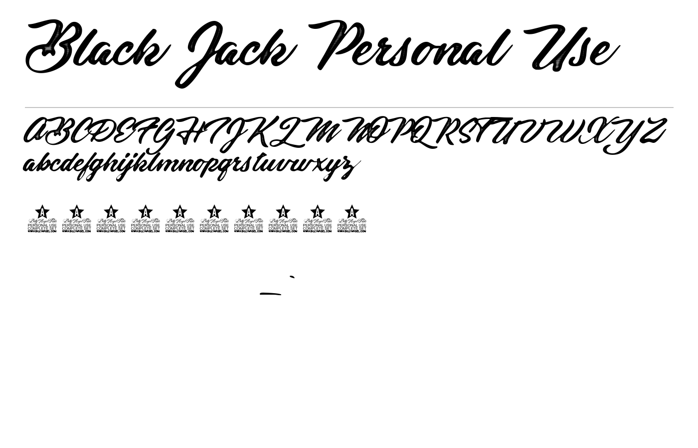 Black Jack Personal Use Font preview