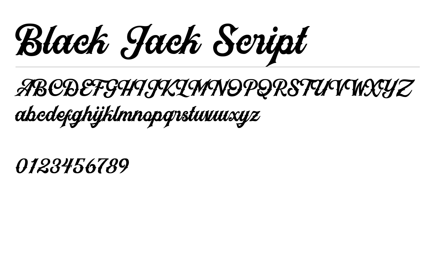 Black Jack Script Font preview
