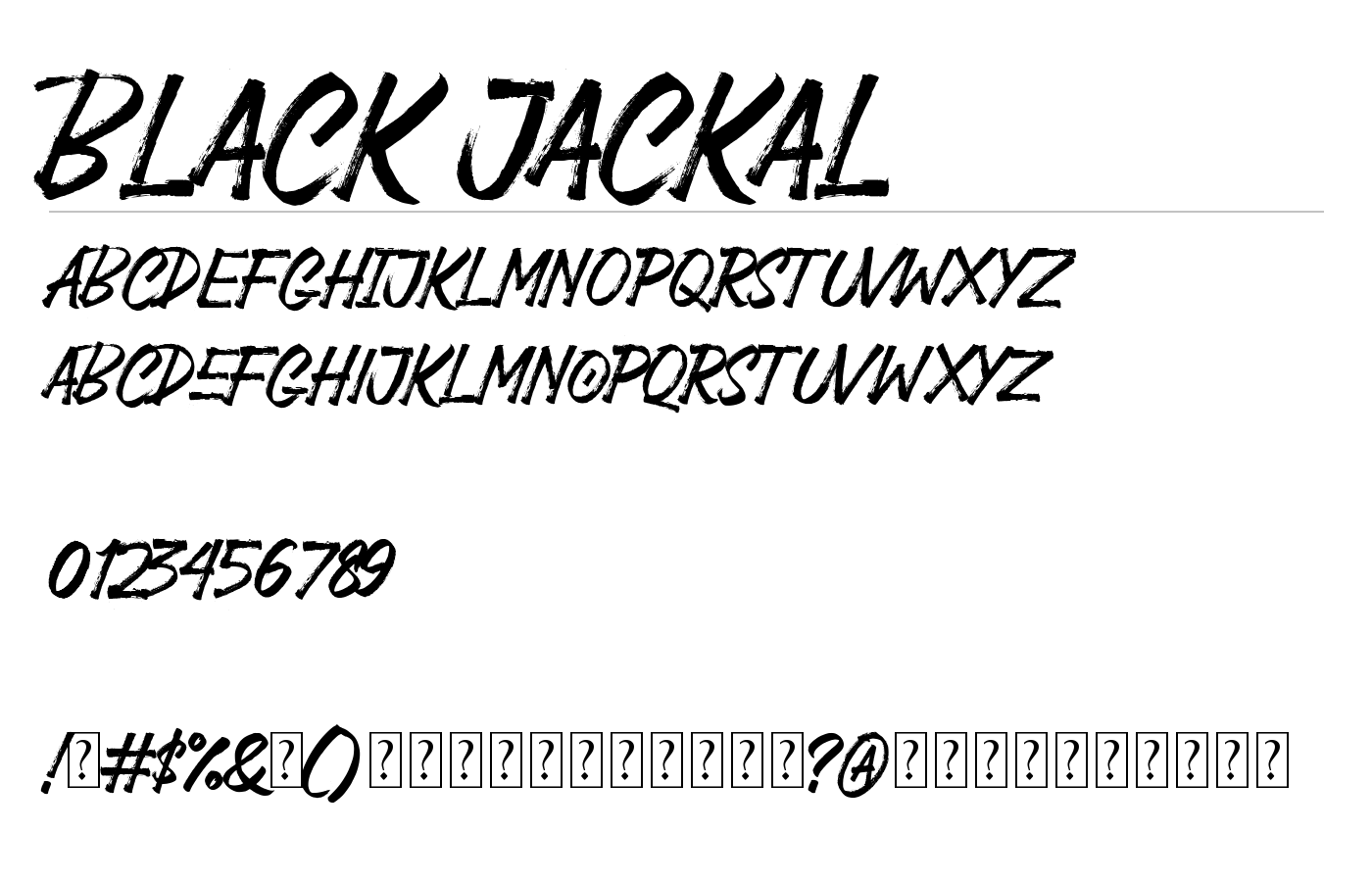 Black Jackal Brush Font preview