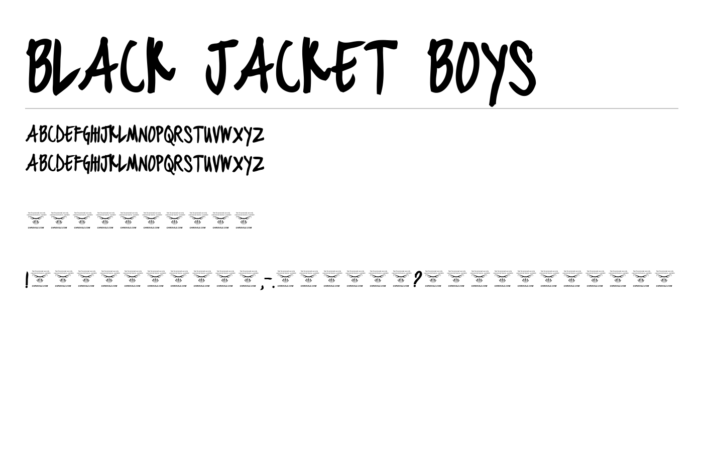 black jacket boys Font preview
