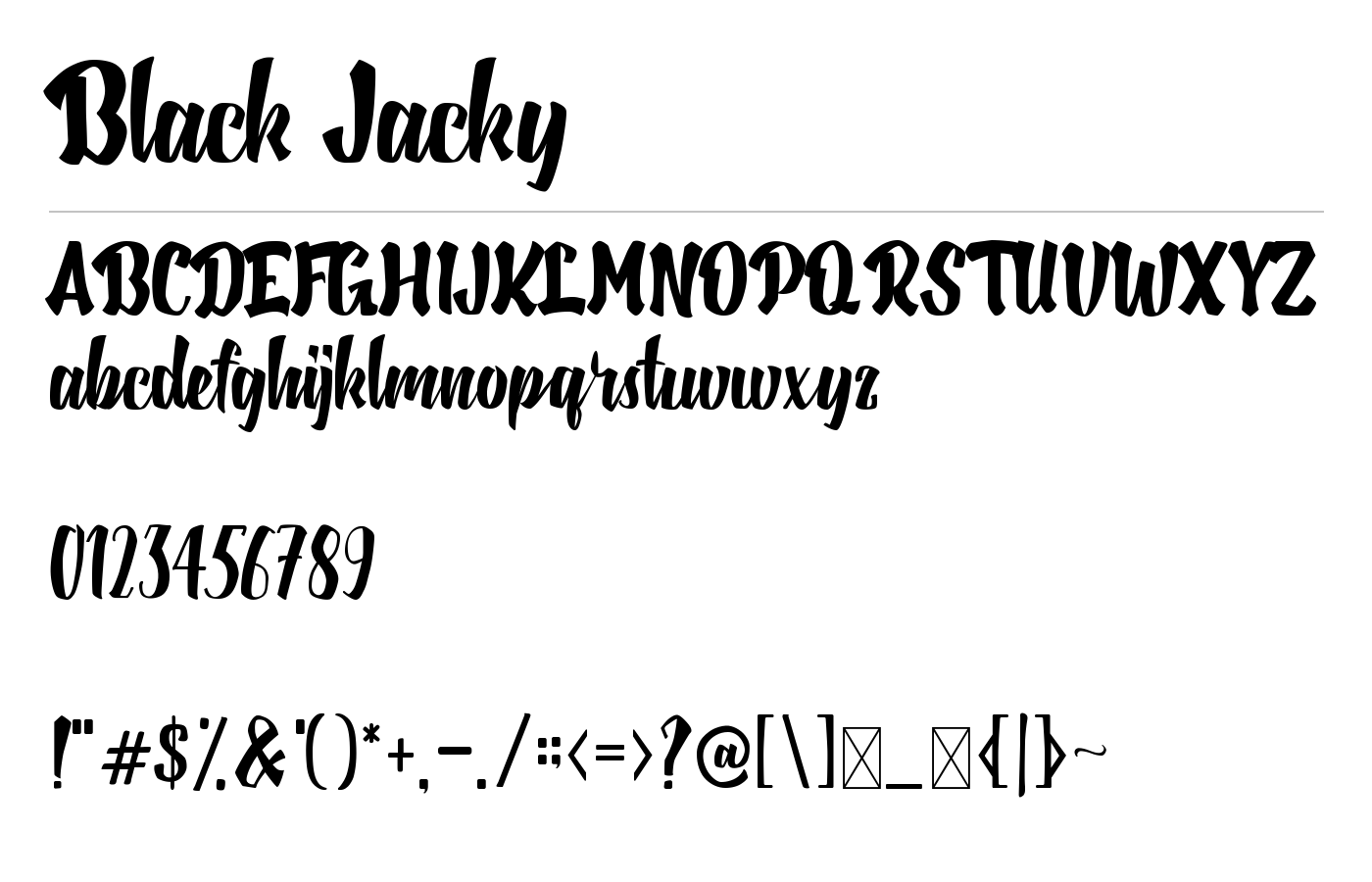 Black Jacky Font preview