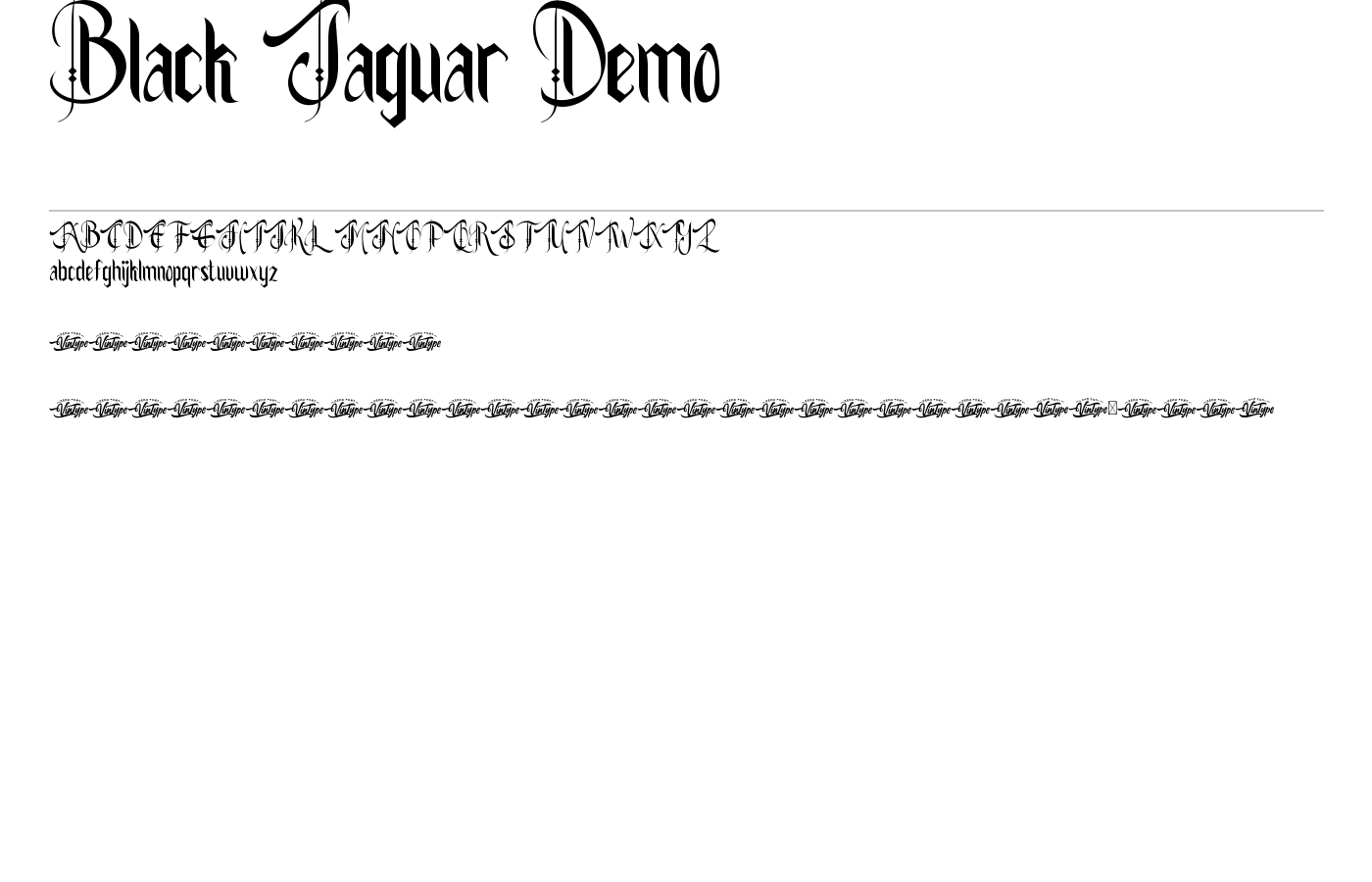 Black Jaguar Demo Font preview