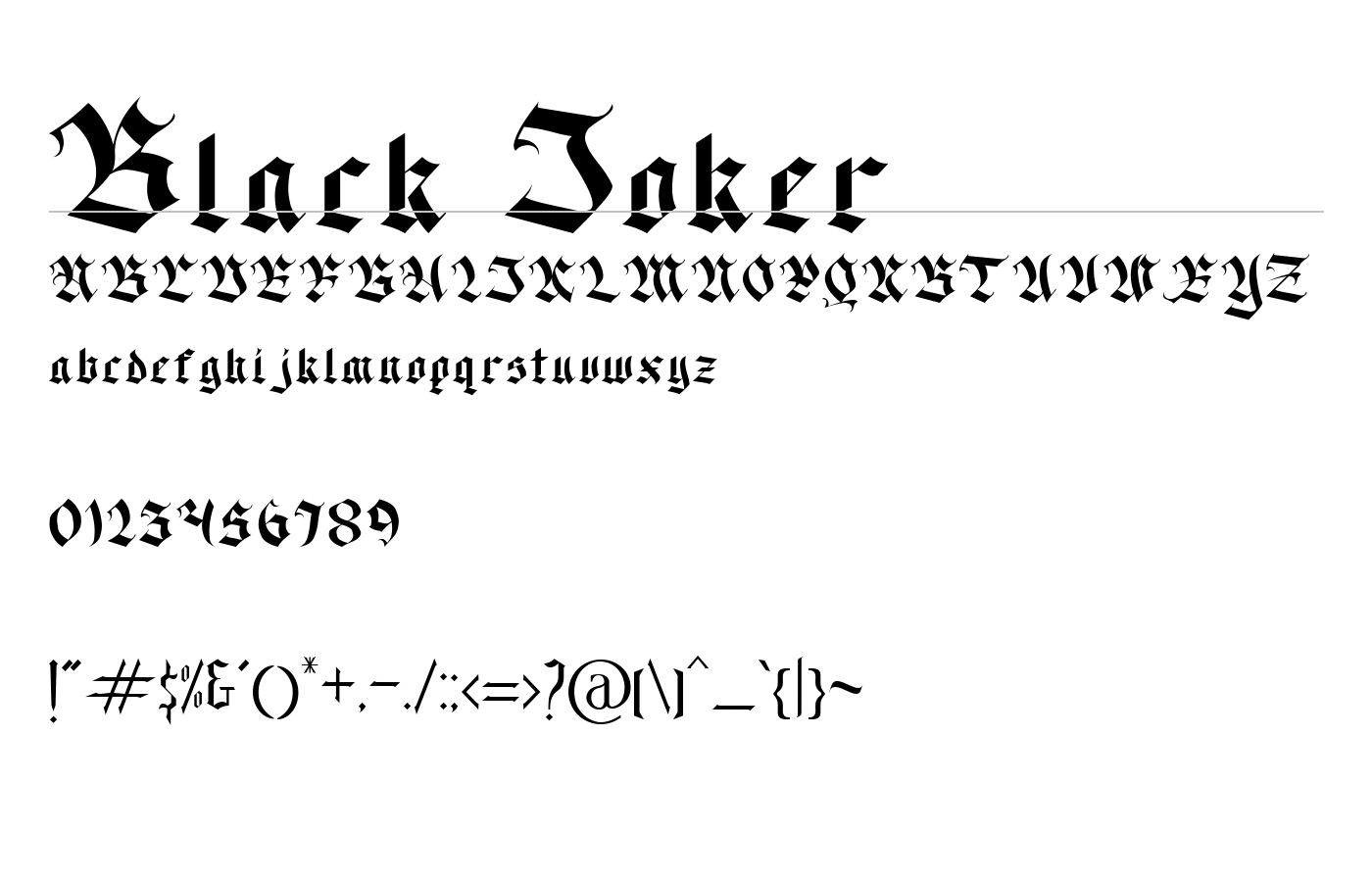 Black Joker Font preview
